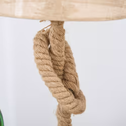HOMCOM Nautical Style Rope-Base Table Lamp w/ Fabric Lampshade Metal Frame Beige - Additional view 5