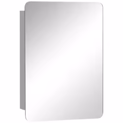 kleankin Bathroom Storage Cabinet with Sliding Mirror Door 3 Shelves