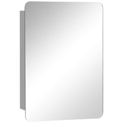 kleankin Bathroom Storage Cabinet with Sliding Mirror Door 3 Shelves