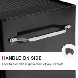 HOMCOM 5-Drawer Lockable Steel Tool Storage Cabinet Wheels Handle 2 Keys Black - Additional view 5
