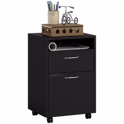 HOMCOM  Filing Cabinet with Drawers and Open Shelf, 60cm, Black - Additional view 5