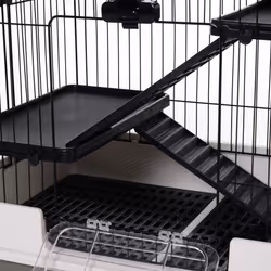 PawHut Four-Level Small Animal Cage, Indoor Pet House, Black, 81 x 52.5 x 114 cm - Additional view 5