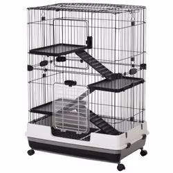 PawHut Four-Level Small Animal Cage, Indoor Pet House, Black, 81 x 52.5 x 114 cm - Additional view 8