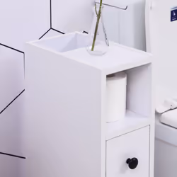 kleankin Slimline Bathroom Storage Unit 2 Drawers 2 Open Compartments