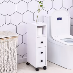 kleankin Slimline Bathroom Storage Unit 2 Drawers 2 Open Compartments