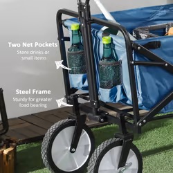 Outsunny Folding Outdoor Storage Trolley Cart Bag Telescopic Handle Brakes