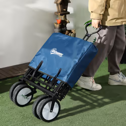 Outsunny Folding Outdoor Storage Trolley Cart Bag Telescopic Handle Brakes - Additional view 4