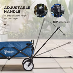 Outsunny Folding Outdoor Storage Trolley Cart Bag Telescopic Handle Brakes - Additional view 5