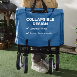 Outsunny Folding Outdoor Storage Trolley Cart Bag Telescopic Handle Brakes - Additional view 6