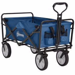 Outsunny Folding Outdoor Storage Trolley Cart Bag Telescopic Handle Brakes - Additional view 8