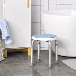HOMCOM 360 Degree Swivel Shower Stool w/ Non-Slip Feet for Disabled Blue