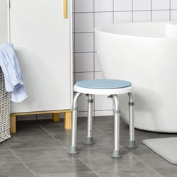 HOMCOM 360 Degree Swivel Shower Stool w/ Non-Slip Feet for Disabled Blue