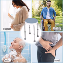 HOMCOM 360 Degree Swivel Shower Stool w/ Non-Slip Feet for Disabled Blue - Additional view 6