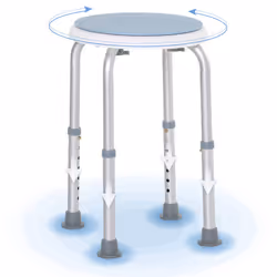 HOMCOM 360 Degree Swivel Shower Stool w/ Non-Slip Feet for Disabled Blue - Additional view 7