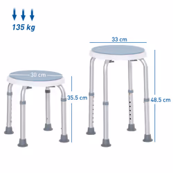 HOMCOM 360 Degree Swivel Shower Stool w/ Non-Slip Feet for Disabled Blue - Additional view 8