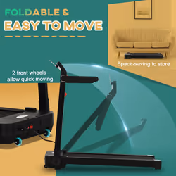 HOMCOM 1.85HP Foldable Electric Treadmill Fitness Safety Lock LED Screen Black