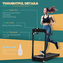 HOMCOM 1.85HP Foldable Electric Treadmill Fitness Safety Lock LED Screen Black - Additional view 4
