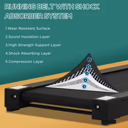 HOMCOM 1.85HP Foldable Electric Treadmill Fitness Safety Lock LED Screen Black - Additional view 5
