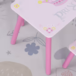 HOMCOM 3 Pcs Kids Princess & Crown Chair Table Set Home Furniture 2-4 Yrs Pink - Additional view 6