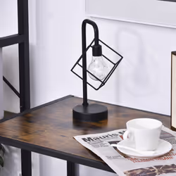 HOMCOM Industrial-Style Side Table w/ Drawer Open Shelf Steel Frame Base Retro - Additional view 6