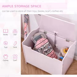 HOMCOM 40x60cm Kids Storage Box Toy Organiser for Child 3 Yrs+ Bedroom Pink - Additional view 5