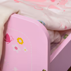 HOMCOM Kids Bed Princess Castle Theme w/ Side Rails Slats Home 3-6 Yrs Pink - Additional view 8