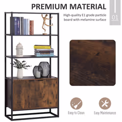HOMCOM Storage Cabinet with 3 Open Shelves Cupboard for Livingroom Bedroom