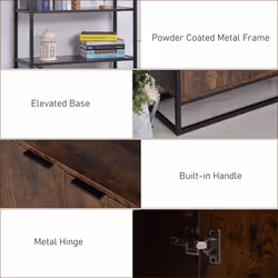 HOMCOM Storage Cabinet with 3 Open Shelves Cupboard for Livingroom Bedroom - Additional view 4