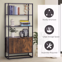 HOMCOM Storage Cabinet with 3 Open Shelves Cupboard for Livingroom Bedroom - Additional view 5