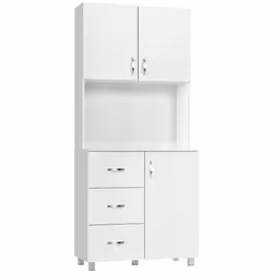 HOMCOM Kitchen Storage Cabinet Wooden Cupboard Organiser, White - Additional view 7