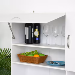 HOMCOM Freestanding Kitchen Cupboard Storage Unit  Drawers Handles Shelf - Additional view 7