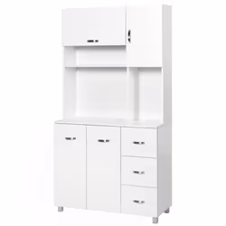 HOMCOM Freestanding Kitchen Cupboard Storage Unit  Drawers Handles Shelf - Additional view 8