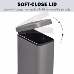 HOMCOM 5L Steel Waste Trash Can Pedal Rubbish Garbage Storage Bucket Grey - Additional view 4