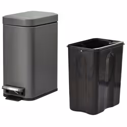 HOMCOM 5L Steel Waste Trash Can Pedal Rubbish Garbage Storage Bucket Grey - Additional view 6