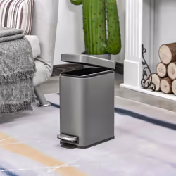 HOMCOM 5L Steel Waste Trash Can Pedal Rubbish Garbage Storage Bucket Grey - Additional view 8