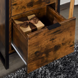 HOMCOM Industrial 3-Drawer Bedroom Chest of Drawers with Metal Frame, Brown - Additional view 6