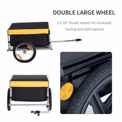 New Bicycle Bike Cargo Wagon Trailer Cart Carrier Shopping Yellow and Black