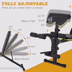 HOMCOM Multi-Functional Sit-Up Dumbbell Weight Bench Adjustable Home Gym