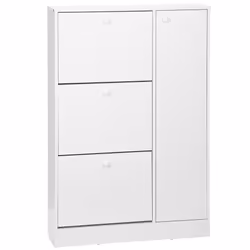HOMCOM 4 Compartment Shoe Storage Cabinet Shelves Footwear Home Office Hallway