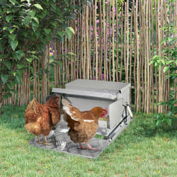 PawHut Automatic Chicken Feeder Galvanized Steel Poultry Feeders 11.5KG