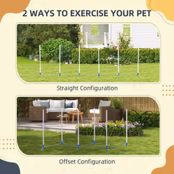 PawHut Dog Weave Pole Set Agility Starter Kit Pet Outdoor Exercise Training Set