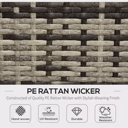 Outsunny 5 Pieces Rattan Sofa Set Wicker Sectional Cushion Patio Grey Garden