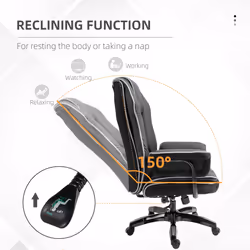 Vinsetto High Back Office Chair with Height Adjustable, Reclining, Black