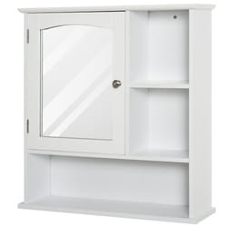 kleankin Wall Mounted Bathroom Mirror Glass Storage Cabinet Cupboard