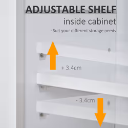 kleankin Wall Mounted Bathroom Mirror Glass Storage Cabinet Cupboard