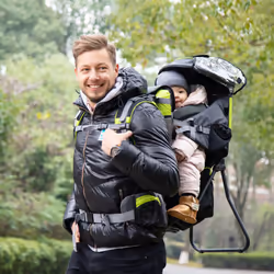 HOMCOM Baby Hiking Backpack Carrier w/ Detachable Rain Cover for Toddlers Black