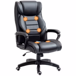 Vinsetto High Back 6 Points Vibration Massage Executive Office Chair, Black