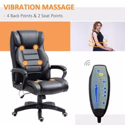 Vinsetto High Back 6 Points Vibration Massage Executive Office Chair, Black