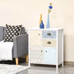 HOMCOM 5 Drawer Table Multi-purpose Storage Chest Sideboard Retro Style Entryway - Additional view 10