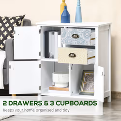 HOMCOM 5 Drawer Table Multi-purpose Storage Chest Sideboard Retro Style Entryway - Additional view 5